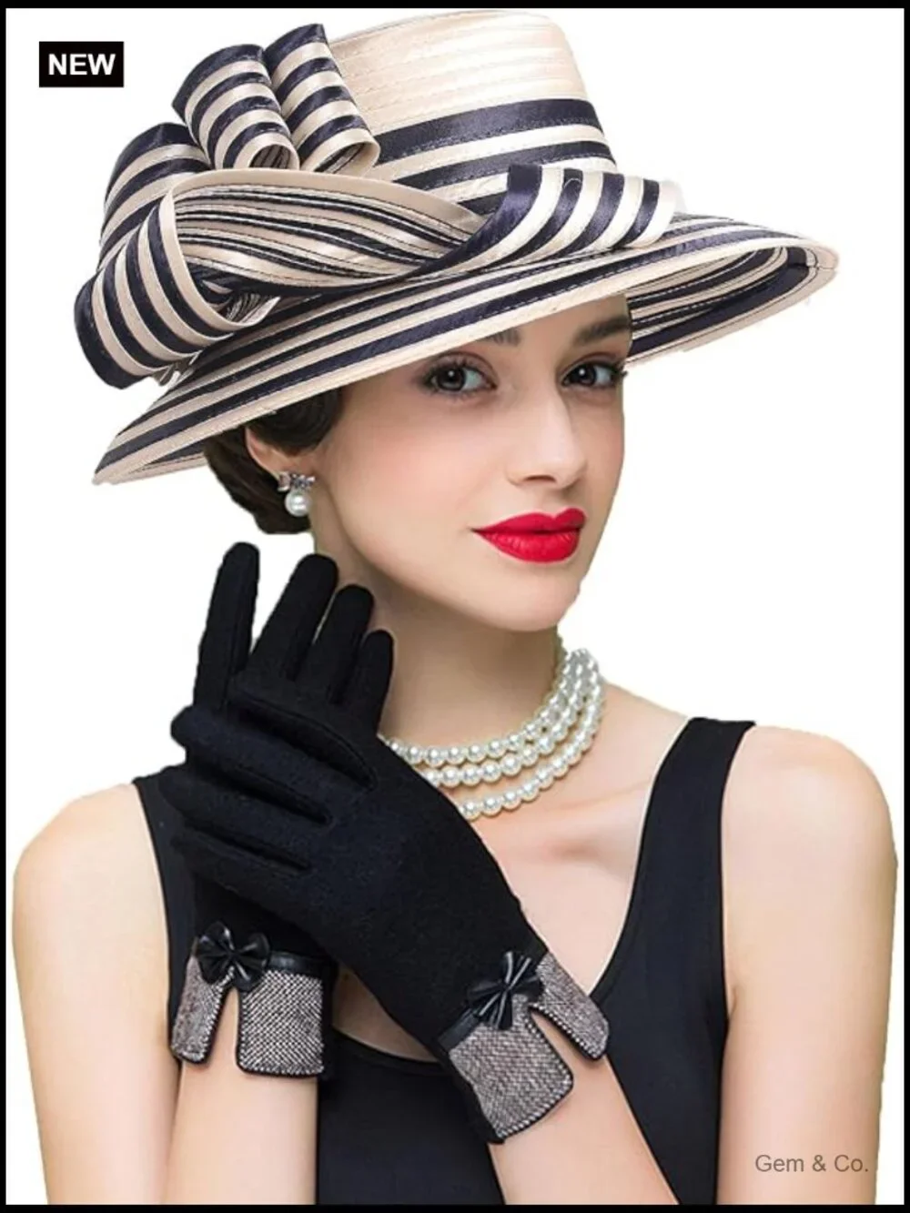 Vintage Derby Fascinator Wide Brim Hat 1920s Tea Party Wedding Dress Hat